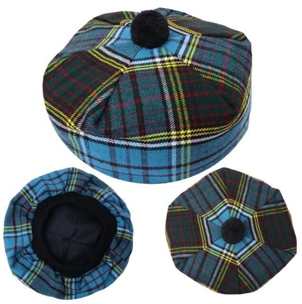 5445 Scottish Hat Tam o' Shanter Tammy Jimmy Flat Bonnet in Various Tartans